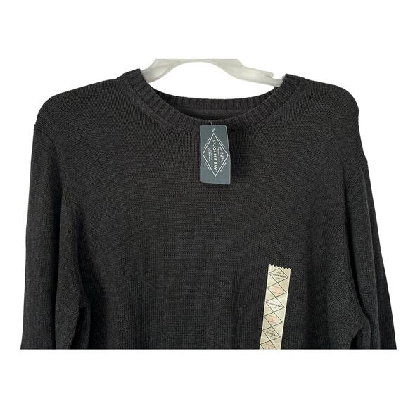 NWT St. John's Bay Crewneck Sweater Dark Charcoal Gray Heather Pullover Size L - Picture 3 of 8